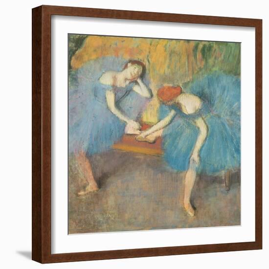 Two Dancers at Rest Or, Dancers in Blue, circa 1898-Edgar Degas-Framed Giclee Print