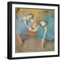 Two Dancers at Rest Or, Dancers in Blue, circa 1898-Edgar Degas-Framed Giclee Print