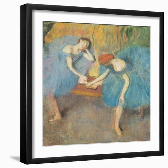 Two Dancers at Rest Or, Dancers in Blue, circa 1898-Edgar Degas-Framed Giclee Print