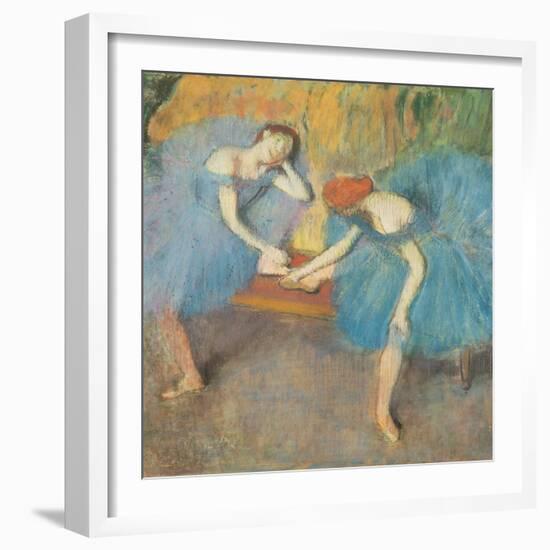 Two Dancers at Rest Or, Dancers in Blue, circa 1898-Edgar Degas-Framed Giclee Print