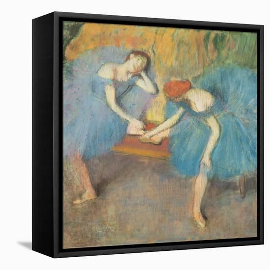 Two Dancers at Rest Or, Dancers in Blue, circa 1898-Edgar Degas-Framed Stretched Canvas