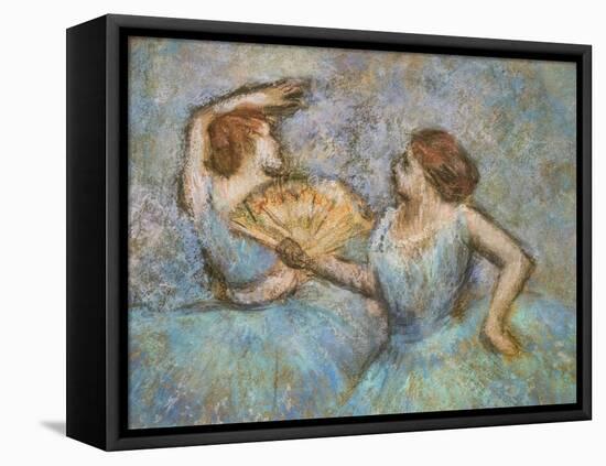 Two dancers (detail). Around 1905. Pastel on cardboard.-Edgar Degas-Framed Stretched Canvas