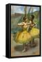 Two dancers in yellow. Around 1896. Pastel and charcoal-Edgar Degas-Framed Stretched Canvas