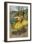 Two dancers in yellow. Around 1896. Pastel and charcoal-Edgar Degas-Framed Giclee Print