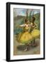 Two dancers in yellow. Around 1896. Pastel and charcoal-Edgar Degas-Framed Giclee Print