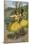 Two dancers in yellow. Around 1896. Pastel and charcoal-Edgar Degas-Mounted Giclee Print