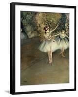 Two Dancers on a Stage-Edgar Degas-Framed Art Print