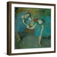 Two Dancers Resting, or Two Dancers in Blue, 1898-Edgar Degas-Framed Giclee Print