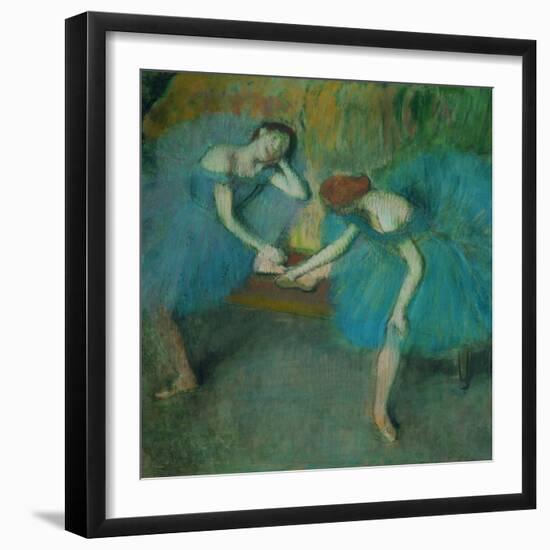 Two Dancers Resting, or Two Dancers in Blue, 1898-Edgar Degas-Framed Giclee Print