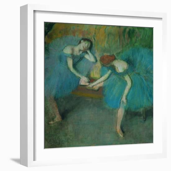 Two Dancers Resting, or Two Dancers in Blue, 1898-Edgar Degas-Framed Giclee Print