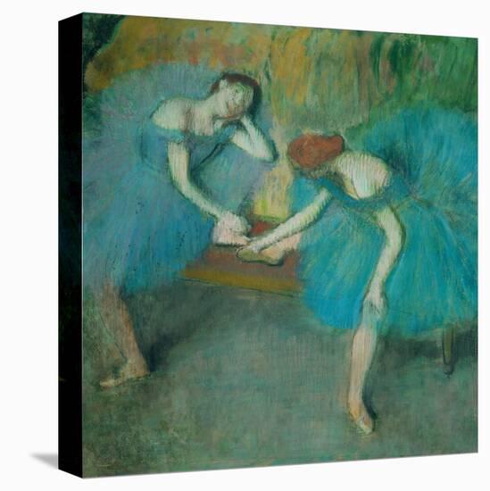 Two dancers resting, or two dancers in blue Pastel, 1898-Edgar Degas-Stretched Canvas