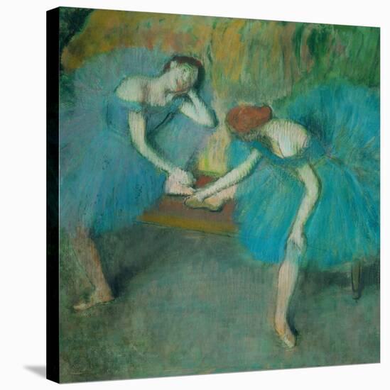 Two dancers resting, or two dancers in blue Pastel, 1898-Edgar Degas-Stretched Canvas