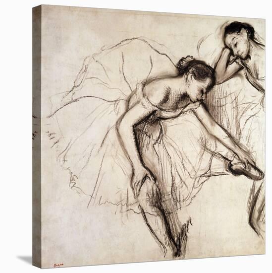 Two Dancers Resting-Edgar Degas-Stretched Canvas