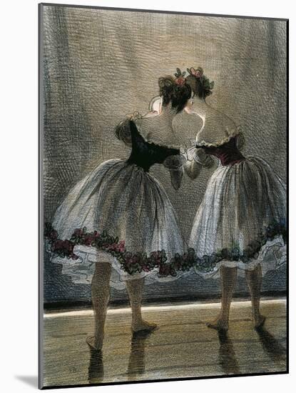 Two Dancers Seen from Behind-Paul Gavarni-Mounted Giclee Print