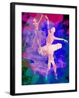 Two Dancing Ballerinas Watercolor 1-Irina March-Framed Art Print