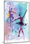 Two Dancing Ballerinas Watercolor 2-Irina March-Mounted Poster