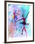 Two Dancing Ballerinas Watercolor 2-Irina March-Framed Art Print