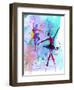 Two Dancing Ballerinas Watercolor 2-Irina March-Framed Art Print