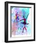 Two Dancing Ballerinas Watercolor 2-Irina March-Framed Art Print