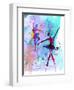 Two Dancing Ballerinas Watercolor 2-Irina March-Framed Art Print