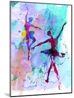 Two Dancing Ballerinas Watercolor 2-Irina March-Mounted Art Print