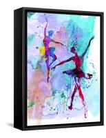 Two Dancing Ballerinas Watercolor 2-Irina March-Framed Stretched Canvas