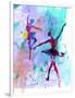 Two Dancing Ballerinas Watercolor 2-Irina March-Framed Art Print