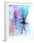 Two Dancing Ballerinas Watercolor 2-Irina March-Framed Art Print