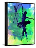 Two Dancing Ballerinas Watercolor 3-Irina March-Framed Stretched Canvas