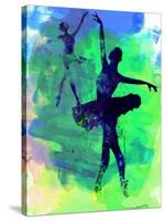 Two Dancing Ballerinas Watercolor 3-Irina March-Stretched Canvas