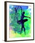 Two Dancing Ballerinas Watercolor 3-Irina March-Framed Art Print