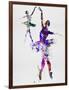 Two Dancing Ballerinas Watercolor 4-Irina March-Framed Art Print