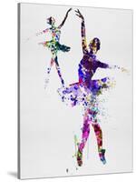 Two Dancing Ballerinas Watercolor 4-Irina March-Stretched Canvas