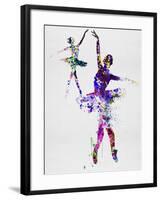 Two Dancing Ballerinas Watercolor 4-Irina March-Framed Art Print