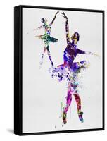 Two Dancing Ballerinas Watercolor 4-Irina March-Framed Stretched Canvas