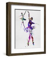 Two Dancing Ballerinas Watercolor 4-Irina March-Framed Art Print