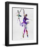 Two Dancing Ballerinas Watercolor 4-Irina March-Framed Art Print