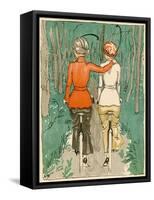 Two Danish Women Go Cycling in the Woods-null-Framed Stretched Canvas