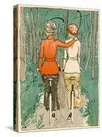 Two Danish Women Go Cycling in the Woods-null-Stretched Canvas
