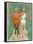 Two Danish Women Go Cycling in the Woods-null-Framed Stretched Canvas