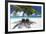 Two deck chairs under palm trees and tropical beach, The Maldives, Indian Ocean, Asia-Sakis Papadopoulos-Framed Photographic Print