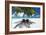 Two deck chairs under palm trees and tropical beach, The Maldives, Indian Ocean, Asia-Sakis Papadopoulos-Framed Photographic Print