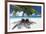 Two deck chairs under palm trees and tropical beach, The Maldives, Indian Ocean, Asia-Sakis Papadopoulos-Framed Photographic Print