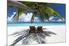 Two deck chairs under palm trees and tropical beach, The Maldives, Indian Ocean, Asia-Sakis Papadopoulos-Mounted Photographic Print