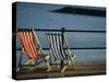 Two Deckchairs on the Seafront, Sidmouth, Devon, England, UK, Europe-John Miller-Stretched Canvas