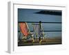 Two Deckchairs on the Seafront, Sidmouth, Devon, England, UK, Europe-John Miller-Framed Photographic Print