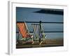 Two Deckchairs on the Seafront, Sidmouth, Devon, England, UK, Europe-John Miller-Framed Photographic Print