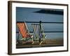 Two Deckchairs on the Seafront, Sidmouth, Devon, England, UK, Europe-John Miller-Framed Photographic Print