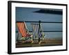Two Deckchairs on the Seafront, Sidmouth, Devon, England, UK, Europe-John Miller-Framed Photographic Print