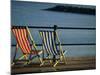 Two Deckchairs on the Seafront, Sidmouth, Devon, England, UK, Europe-John Miller-Mounted Photographic Print